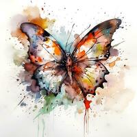 Aquarell Fantasie Schmetterling Clip Art Illustration Hintergrund foto