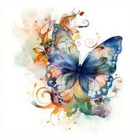 Aquarell Fantasie Schmetterling Clip Art Illustration Hintergrund foto