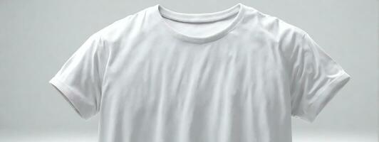 Weiß T-Shirt, Attrappe, Lehrmodell, Simulation Vorlage zum Design drucken. ai generiert foto