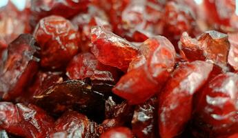 rot Cranberry getrocknet schließen hoch, Makro Schuss foto