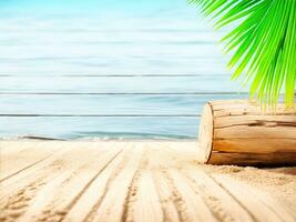 ai generativ, Sommer- sandig und wellig Strand Hintergrund foto