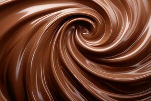 geschmolzen Schokolade mit Strudel Wirkung. generativ ai foto