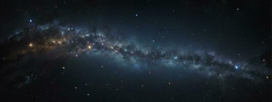Sterne und Galaxis äußere Raum Himmel Nacht Universum schwarz sternenklar Hintergrund von glänzend Sternenfeld. ai generiert foto