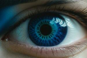 Blau Auge. ai generiert foto