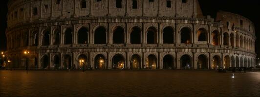 Kolosseum beim Nacht. Rom - - Italien. ai generiert foto