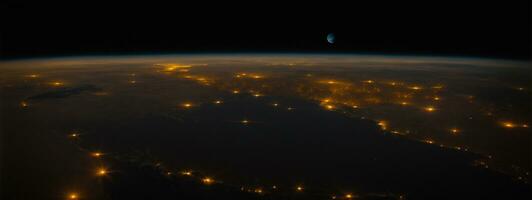 Planet Erde im äußere Raum. Zivilisation. Elemente von diese Bild möbliert durch NASA. ai generiert foto
