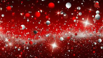 festlich rot und Silber Weihnachten Hintergrund. generativ ai foto