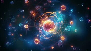 nuklear Physiker erklären Quantum Mechanik. generativ ai foto