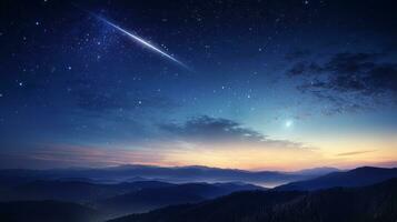 himmlisch Veranstaltung Meteor brechen. generativ ai foto