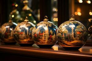 traditionell und klassisch Weihnachten Ornamente. generativ ai foto