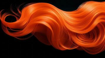 isoliert Stränge von feurig Orange Haar. generativ ai foto