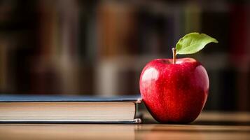 Apfel und ein Lernen Thema. generativ ai foto
