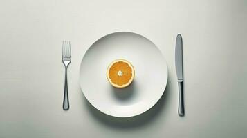 generativ ai, minimalistisch Essen Fotografie Geschenk Essen im ein minimalistisch und sauber Weg foto