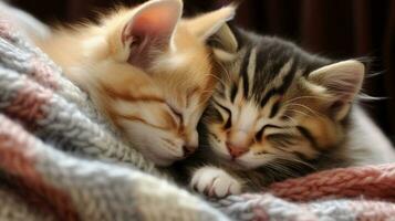 kuscheln Freunde gemütlich Kätzchen kuschelt foto