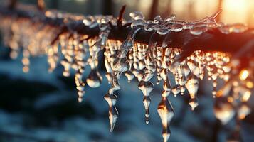 Eiszapfen der Natur gefroren Meisterwerke foto