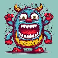 Illustration von glücklich Monster- Gekritzel Stil foto