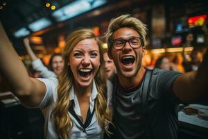 Deutsche Fußball Fans feiern ein Sieg foto