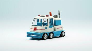 Anzeigen ein 3d Miniatur zamboni. generativ ai foto