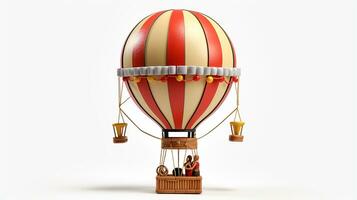 Anzeigen ein 3d Miniatur traditionell heiß Luft Ballon. generativ ai foto