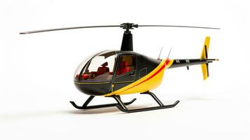 Anzeigen ein 3d Miniatur Robinson r44. generativ ai foto