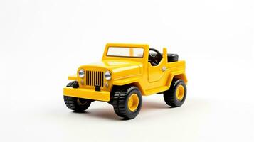 Anzeigen ein 3d Miniatur Jeep. generativ ai foto