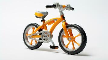 Anzeigen ein 3d Miniatur Hybrid Fahrrad. generativ ai foto