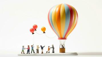 Anzeigen ein 3d Miniatur Gas Ballon. generativ ai foto