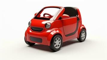 Anzeigen ein 3d Miniatur elektrisch Wagen. generativ ai foto