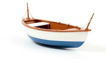 Anzeigen ein 3d Miniatur Schlauchboot. generativ ai foto