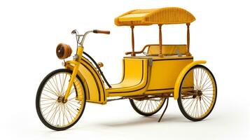 Anzeigen ein 3d Miniatur Fahrrad Rikscha. generativ ai foto