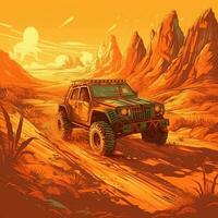 Hand gezeichnet Offroad Illustration Kunst foto