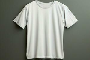 neutral Kontrast grau Rahmen betont Weiß T-Shirts, ein Ideal Palette zum Phantasie ai generiert foto