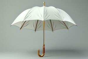 Vektor 3d machen von ein Weiß Regenschirm Symbol, perfekt zum branding ai generiert foto