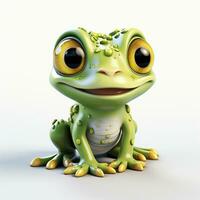 3d Karikatur süß Grün Frosch ai foto