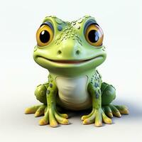 3d Karikatur süß Grün Frosch ai foto