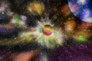abstrakt Galaxis verschwommen Bokeh Hintergrund zum Textur mit Kopieren Raum. foto