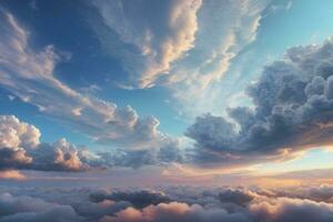 wolkig Himmel Hintergrund, Himmel Hintergrund, generativ ai foto