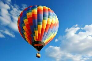 Luft Ballon fliegend Blau Himmel. generieren ai foto