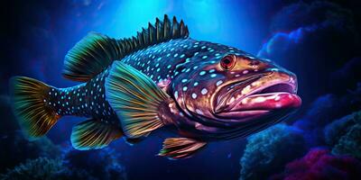ai generiert. ai generativ. realistisch Foto Illustration von atlantisch Kabeljau Fisch. Angeln unter Wasser wild nautisch Welt. Grafik Kunst