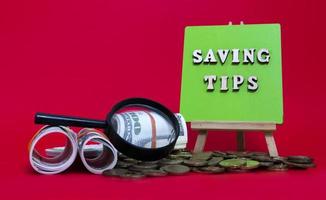 Geld sparen Tipps Konzept