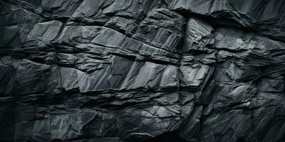 ai generiert. ai generativ. schwarz grau Brock Felsen Marmor Stein Mauer Dekoration Hintergrund. Grafik Kunst foto