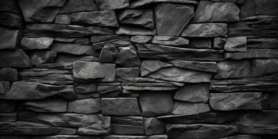 ai generiert. ai generativ. schwarz grau Brock Felsen Marmor Stein Mauer Dekoration Hintergrund. Grafik Kunst foto