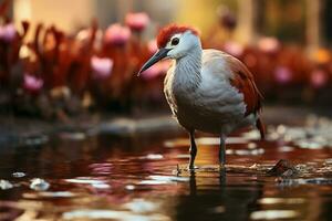 elegant Feuchtgebiet Einwohner actophilornis Afrikaner, das anmutig afrikanisch Jacana ai generiert foto