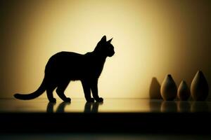 geschmeidig 3d Kätzchen Schatten elegant gerendert gegen Hintergrund im Kunst ai generiert foto