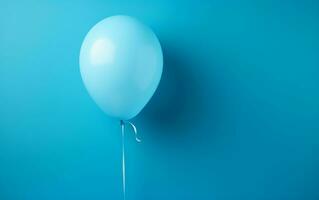 ein Fachmann Foto von ein Blau Ballon isoliert auf ein Weiß Hintergrund, generativ ai