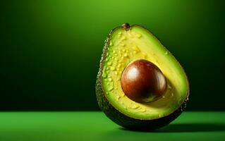 ein Fachmann Foto von ein Schnitt Avocado, generativ ai