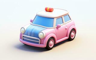 winzig süß isometrisch Polizei Auto Emoji - - Sanft Design, generativ ai foto