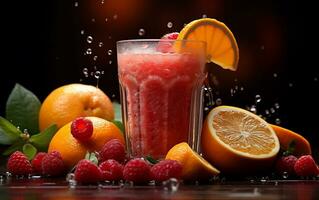 gesund Obst Smoothie, generativ ai foto