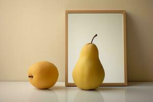 fesselnd minimalistisch realistisch Fotografie von ein Birne, generativ ai foto
