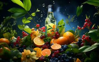 kreativ Obst trinken Kampagne. generativ durch ai. foto